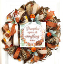 Pumpkin Spice Fall Wreath: Farmhouse Autumn Decor