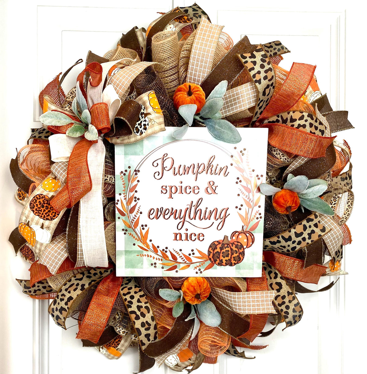 Pumpkin Spice Fall Wreath: Farmhouse Autumn Decor