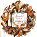 Pumpkin Spice Fall Wreath: Farmhouse Autumn Decor