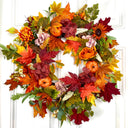 Fall Pumpkin Wreath: Pine Cones & Sunflowers, Autumn Door Decor