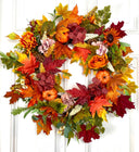 Fall Pumpkin Wreath: Pine Cones & Sunflowers, Autumn Door Decor