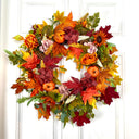 Fall Pumpkin Wreath: Pine Cones & Sunflowers, Autumn Door Decor