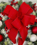 Lighted Red Christmas Ornament Pinecone Wreath, Holiday Ornament Wreath, Winter Porch Decor