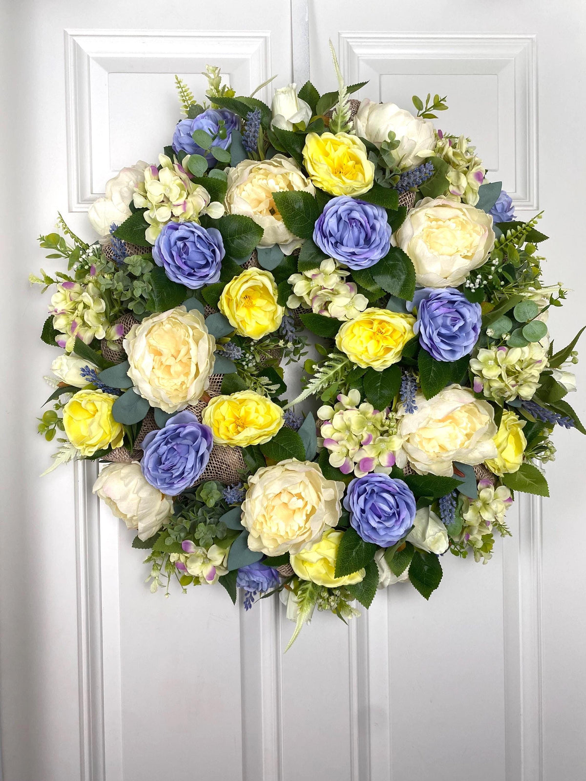 Peony Hydrangea Wreath: Spring Floral Front Door Decor