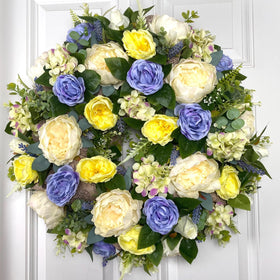 Peony Hydrangea Wreath: Spring Floral Front Door Decor