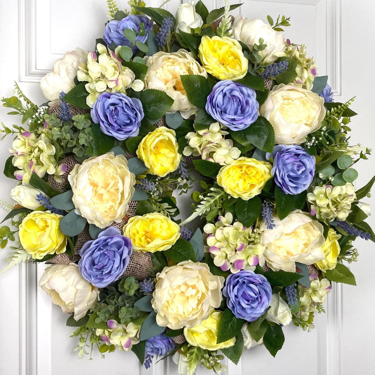 Peony Hydrangea Wreath: Spring Floral Front Door Decor