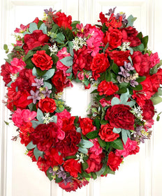 Floral Heart Wreath, Valentine Rose Heart, Romantic Gift