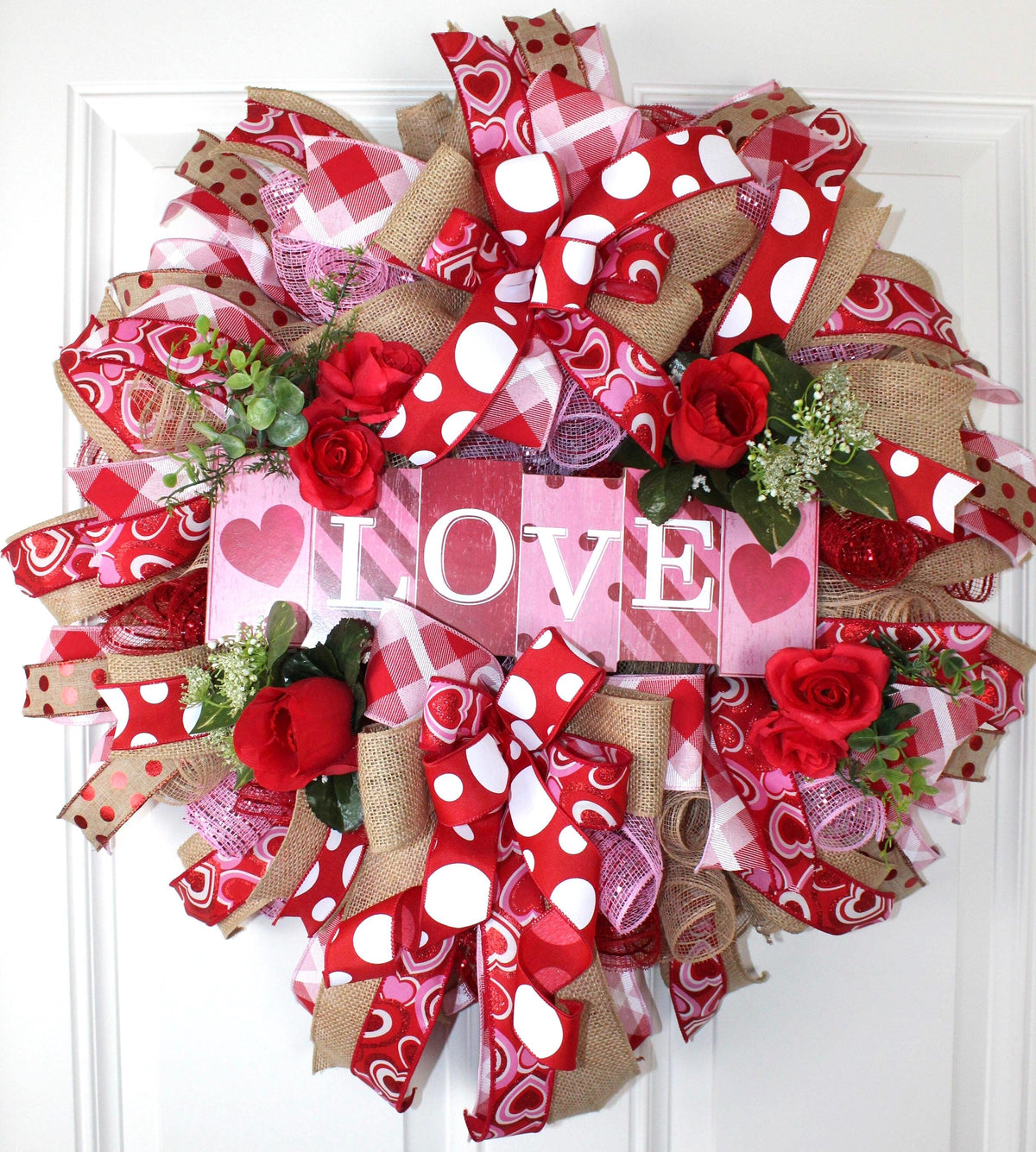 Valentines Day Wreath, Valentine Wreath, Heart Wreath, Pink & Red Wreath, Front Door Valentine Wreath, Double Doors