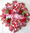 Valentines Day Wreath, Valentine Wreath, Heart Wreath, Pink & Red Wreath, Front Door Valentine Wreath, Double Doors