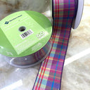 2.5 Inch Lavender Plaid Ribbon with Lime and Teal / Members Mark / Sams Club