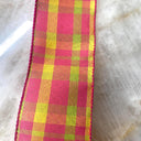 2.5 Inch Lavender Plaid Ribbon with Lime and Teal / Members Mark / Sams Club