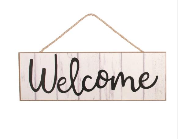 15" Wooden Sign: Welcome Fence