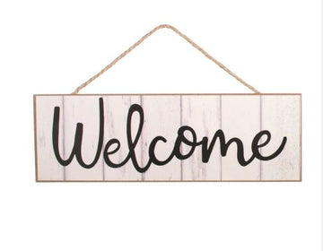 15" Wooden Sign: Welcome Fence