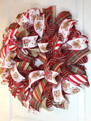 Gingerbread Wreath, Christmas Wreath, Holiday Decor