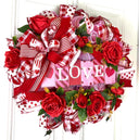 Elegant Valentine Wreath - Romantic Door Decor for Lovebirds