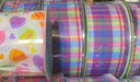 2.5 Inch Lavender Plaid Ribbon with Lime and Teal / Members Mark / Sams Club