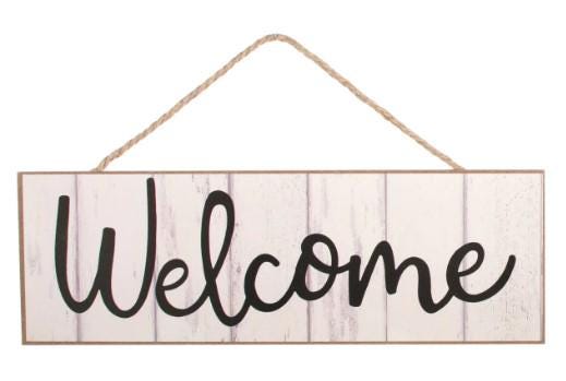 15" Wooden Sign: Welcome Fence