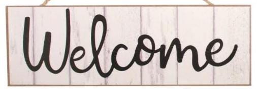 15" Wooden Sign: Welcome Fence