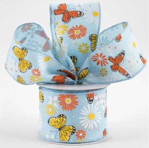 2.5" Light Blue Butterfly Ribbon (10 Yards)