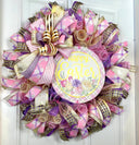 Elegant Easter Tulip Wreath, Spring Floral Decor for front door