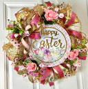 Elegant Easter Wreath, Spring Floral Decor for front door
