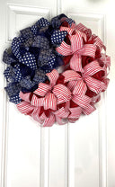 American Flag Wreath: Patriotic Stars & Stripes Decor, Nautical, 250th, 1776