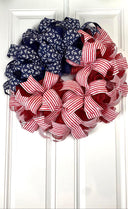 American Flag Wreath: Patriotic Stars & Stripes Decor, Nautical, 250th, 1776
