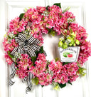 Hydrangea Wreath: Summer Floral Front Door Decor, * strawberry, watermelon, lemon