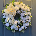 Everyday White Patriotic Memorial Wreath Front Door, Service Member, Military, Funeral