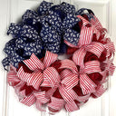 American Flag Wreath: Patriotic Stars & Stripes Decor, Nautical, 250th, 1776
