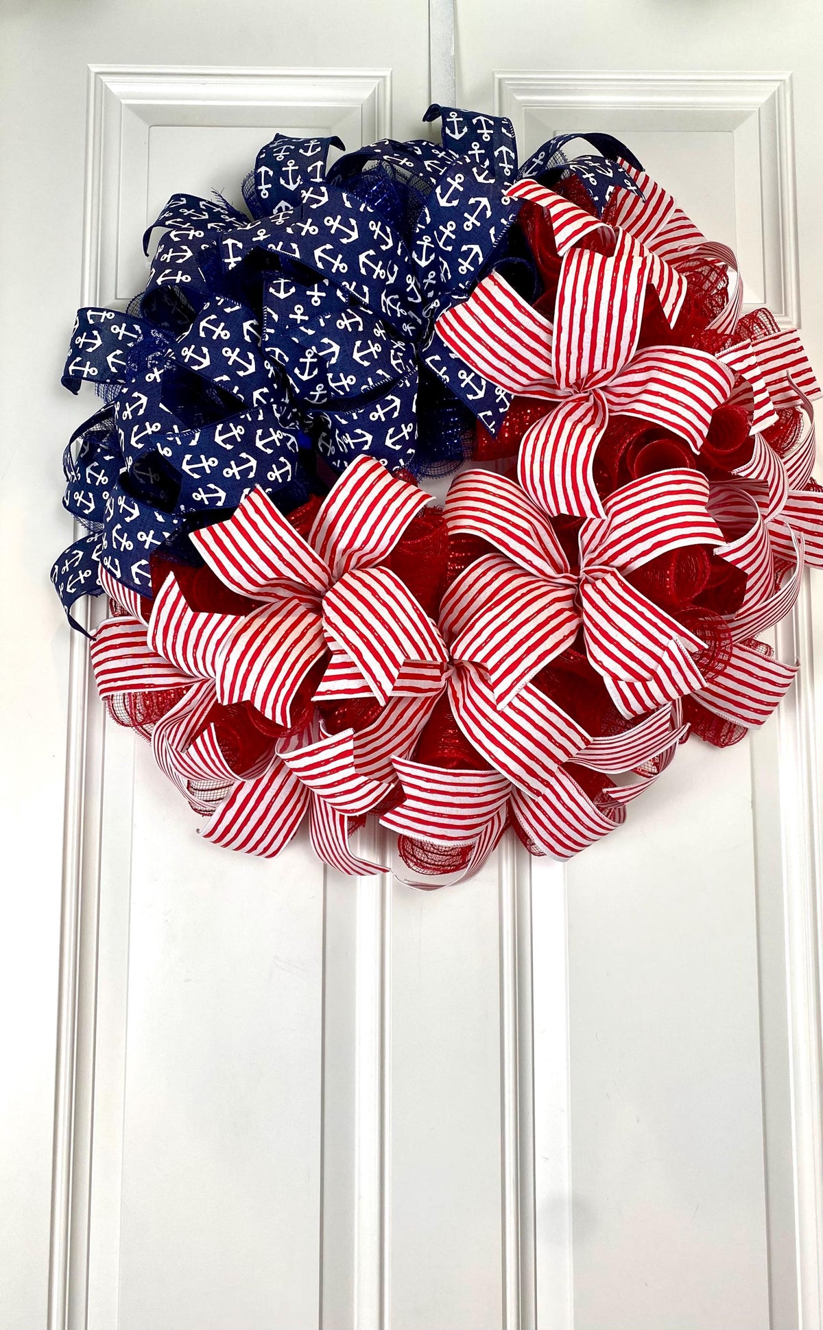 American Flag Wreath: Patriotic Stars & Stripes Decor, Nautical, 250th, 1776