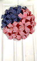 American Flag Wreath: Patriotic Stars & Stripes Decor, Nautical, 250th, 1776