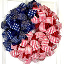 American Flag Wreath: Patriotic Stars & Stripes Decor, Nautical, 250th, 1776