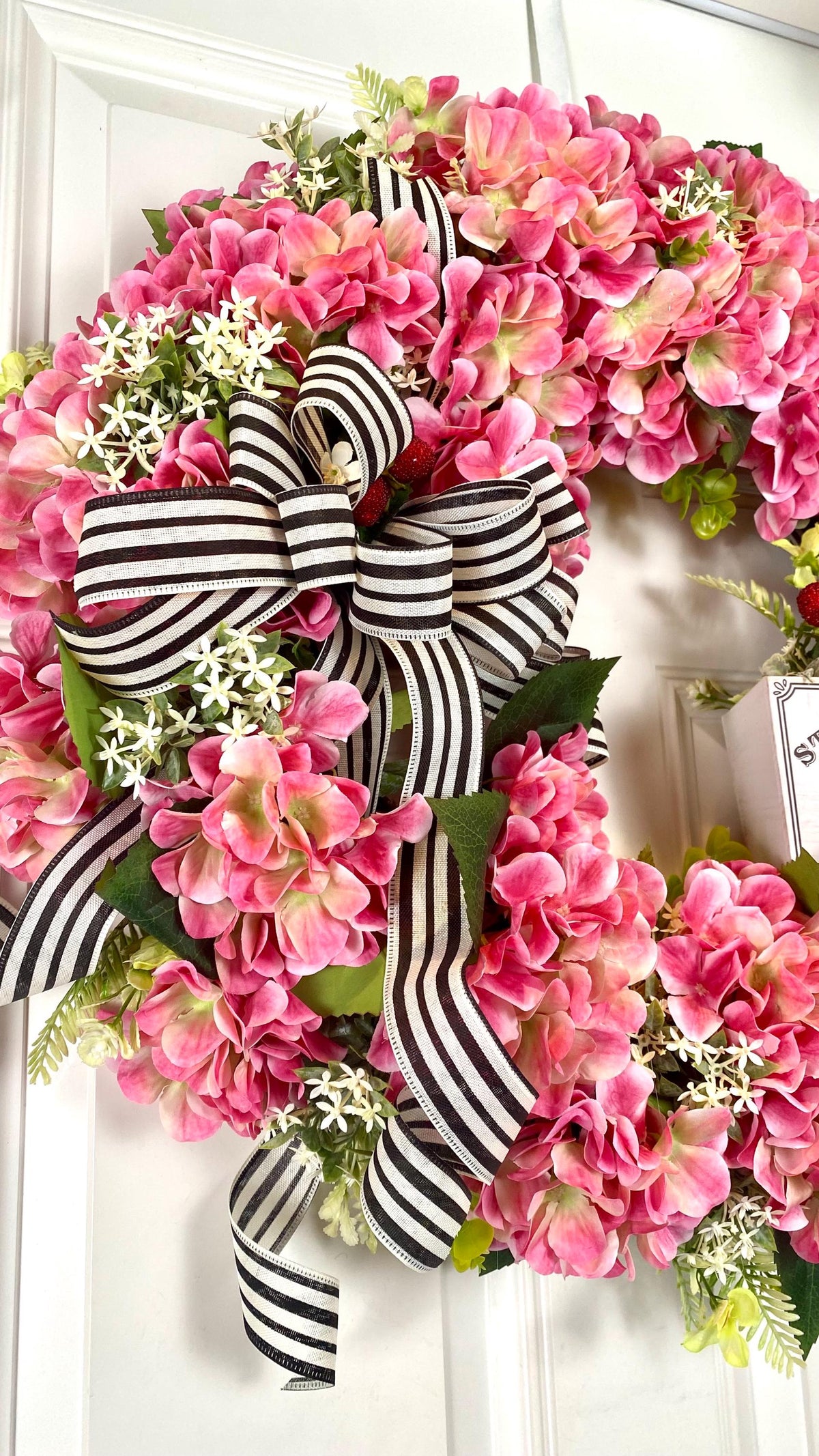 Hydrangea Wreath: Summer Floral Front Door Decor, * strawberry, watermelon, lemon