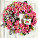 Hydrangea Wreath: Summer Floral Front Door Decor, * strawberry, watermelon, lemon