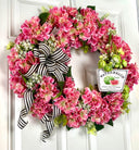 Hydrangea Wreath: Summer Floral Front Door Decor, * strawberry, watermelon, lemon