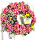 Hydrangea Wreath: Summer Floral Front Door Decor, * strawberry, watermelon, lemon