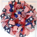 Glittered Patriotic Wreath: Americana Flag Decor, 4th of July