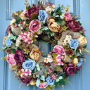 Muted Fall Peony and Hydrangea Wreath: Farmhouse Autumn Decor