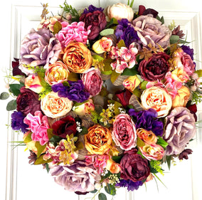 Fall Peony Hydrangea Wreath: Summer Floral Front Door Decor