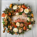 Fall Pumpkin Floral Peony-Ranunculus Wreath
