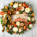 Fall Pumpkin Floral Peony-Ranunculus Wreath