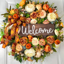 Fall Pumpkin Floral Peony-Ranunculus Wreath