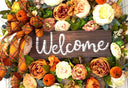 Fall Pumpkin Floral Peony-Ranunculus Wreath