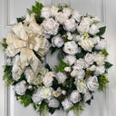 Everyday White Patriotic Memorial Wreath Front Door, Service Member, Military, Funeral