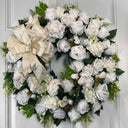 Everyday White Patriotic Memorial Wreath Front Door, Service Member, Military, Funeral