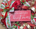 Elegant Gold and Red Nativity Wreath with Holly Berry Embellishments