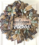 Everyday Cow Wreath Front Door, Welcome to our Herd, Farmhouse Wreath for Every Season