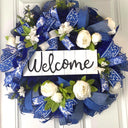 Everyday Wreath Front Door, Peony Wreath, Blue Toile, Farmhouse Wreath for Every Season, Spring Wreath, Summer Deco Mesh,