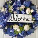Everyday Wreath Front Door, Peony Wreath, Blue Toile, Farmhouse Wreath for Every Season, Spring Wreath, Summer Deco Mesh,